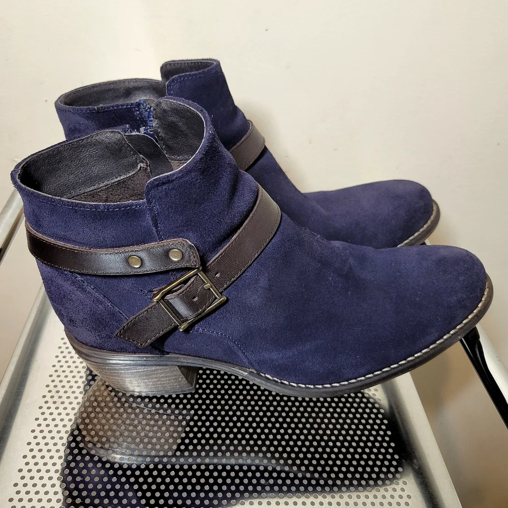 Bos & Co Fly London Greenriver Blue Suede Nubuck Ankle Boots EU40 US9.5